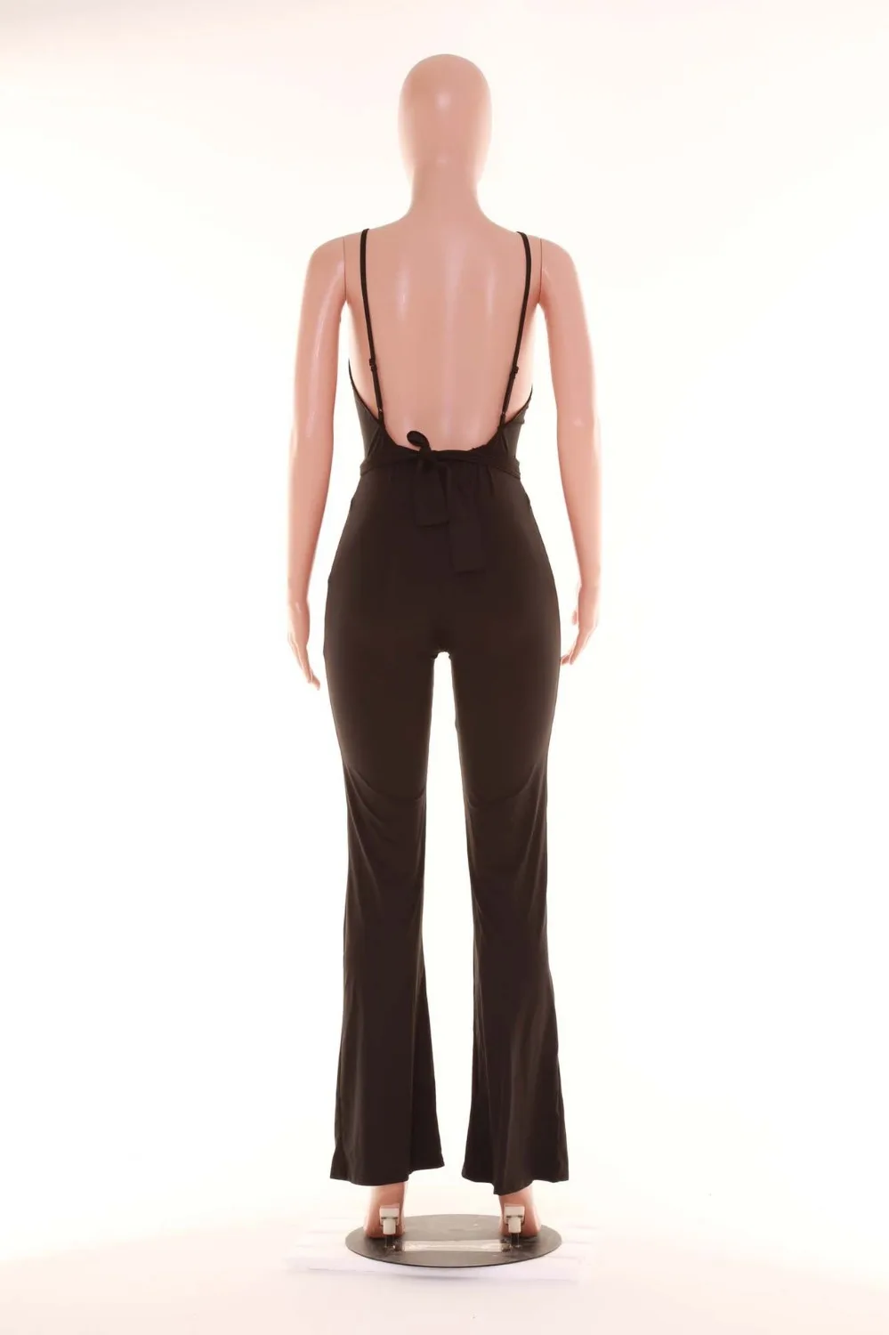 

Amazon Hot Jumpsuits Sexy V Neck Solid Women Jumpsuits Strap Flare Women Rompers