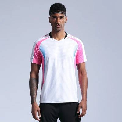 M1035 pink Мужская и женская спортивная одежда, рубашка для настольного тенниса, быстросохнущая дышащая рубашка для бадминтона, майки, спортивная одежда, футболки - Цвет: M1035 pink