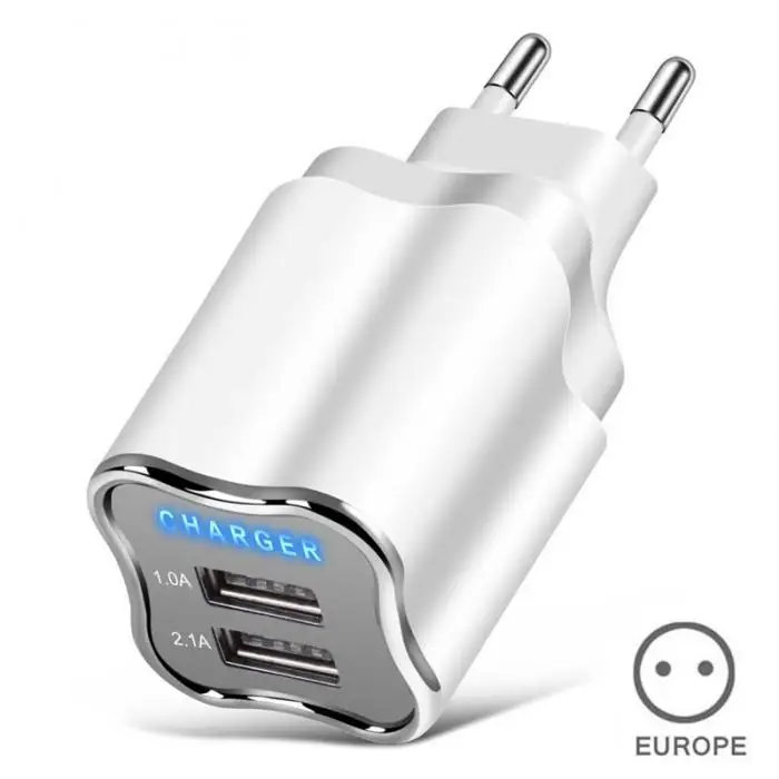 Настенное зарядное устройство с двумя портами usb 5 В 2A светодиодный светильник быстрый адаптер для зарядки для iPhone Android телефонов LSMK99
