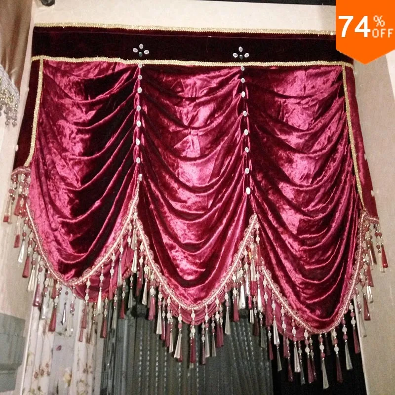 Purplish red corridor curtains of Restaurant Curtain phenix wind Classic elegant lobby Room Curtains Bedroom purplish Blinds | Дом и сад