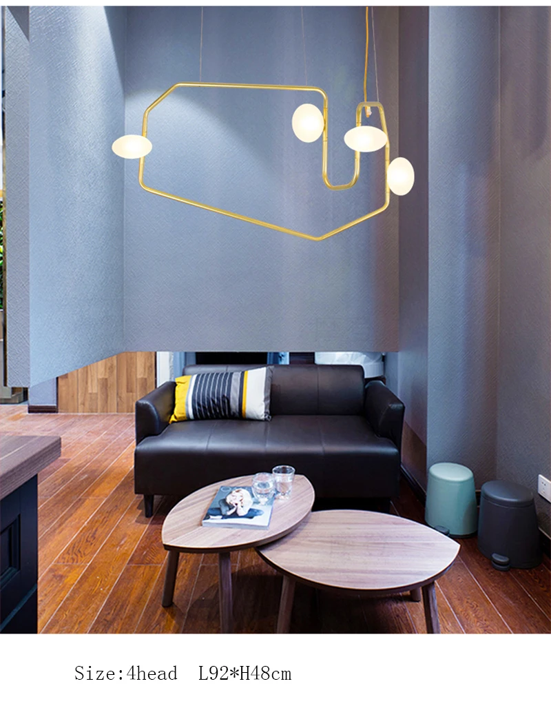 

Modern Lamp Suspendue Lumiere LED A Manger Lit Chambre Foyer Rond Boule De Verre Noir Or Nordique Simple Moderne Pendant Lamp
