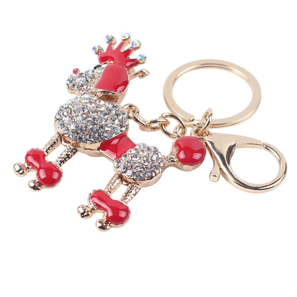 WEVENI металлический брелок для ключей в виде пуделя с кристаллами Шарм 2018