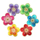 6 шт., декоративные патчи с золотыми краями и цветами сливы