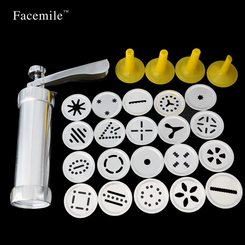 Facemile из нержавеющей стали печенье пресс для тиснения пистолет выдавливатель
