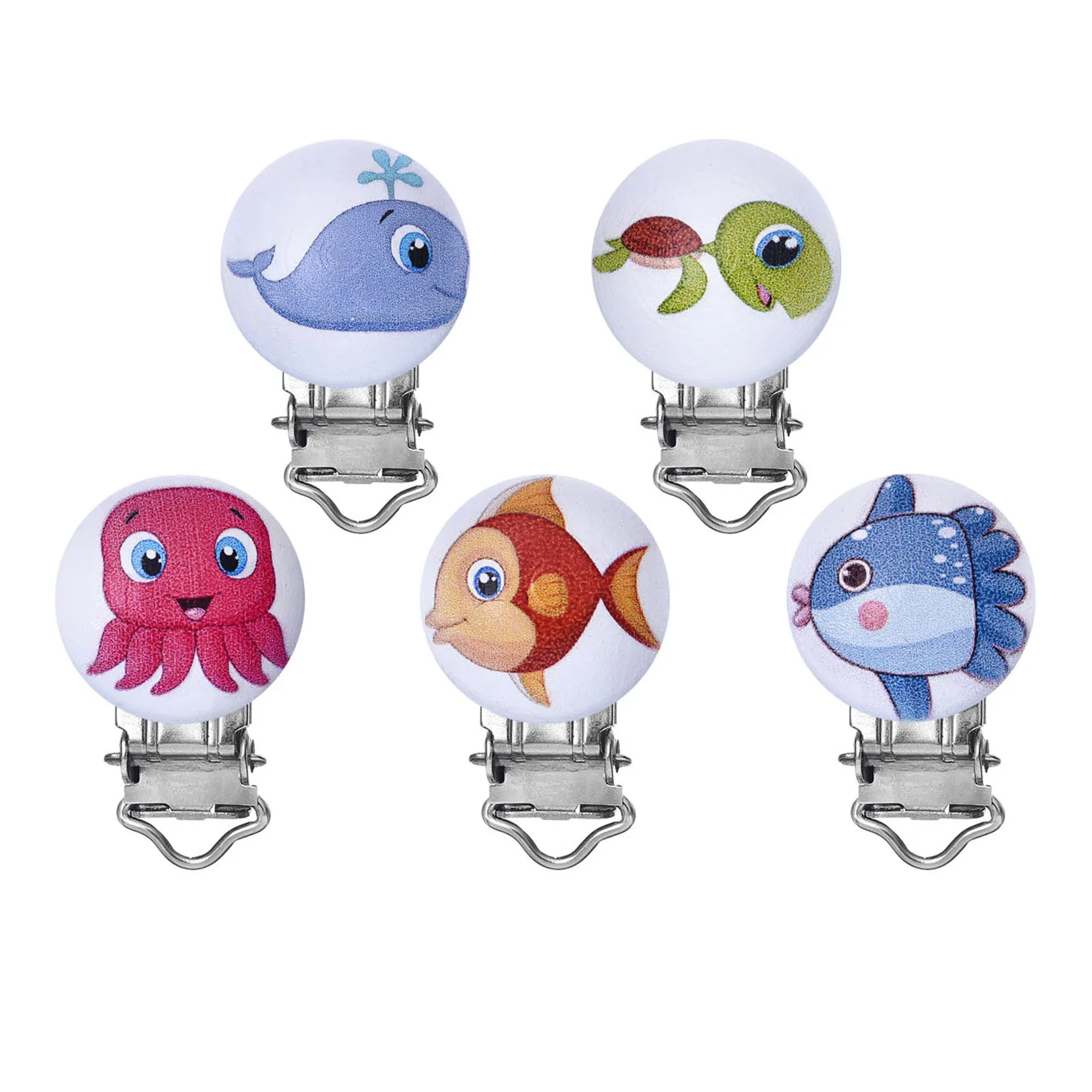 5 шт./лот Рыбы Вышивка крестом картины клипсы для соски Металлические Держатели