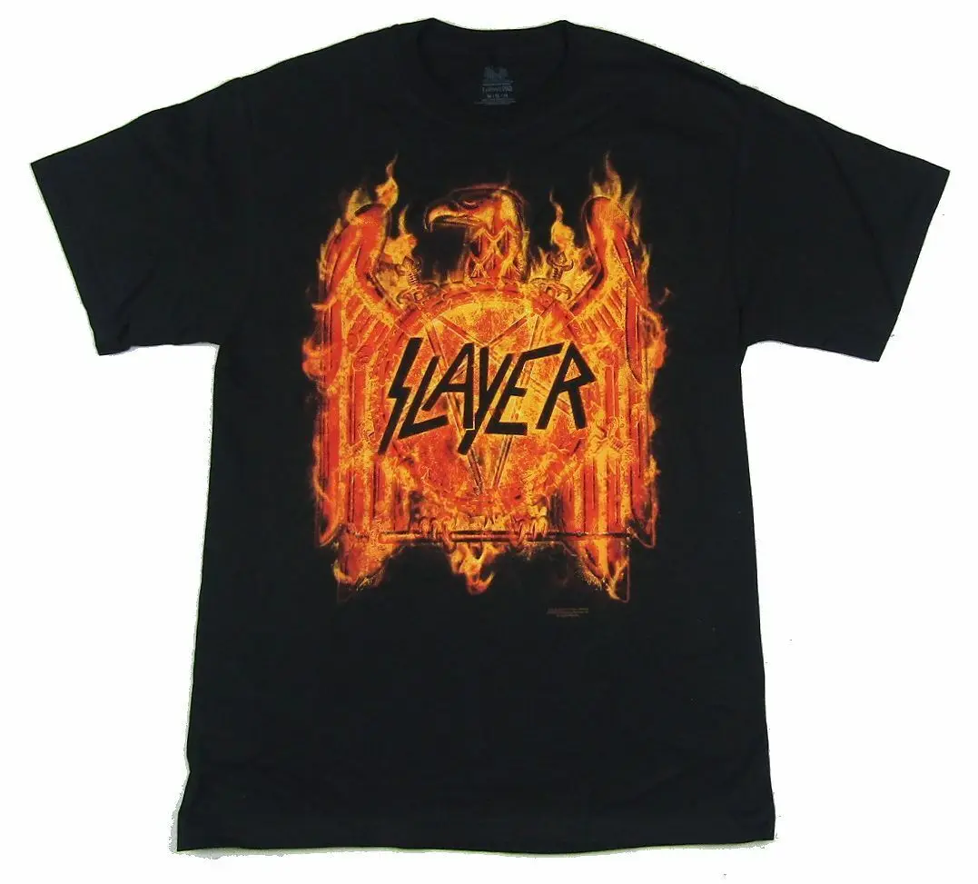 Slayer пылающий Орел 2016 черная футболка новая официальная группа товар|Мужские