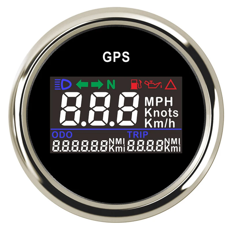 52 мм GPS Спидометр для автомобиля лодки мотоцикла цифровой спидометр 0 ~ 999 миль/ч