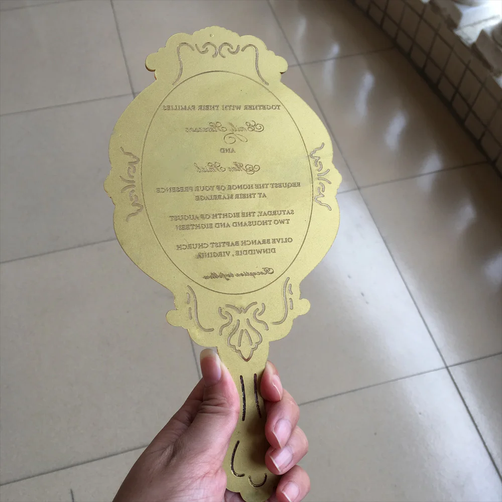 Индивидуальная винтажная ручная зеркальная Золотая акриловая Свадебная