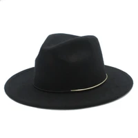 mistdawn 2018 fashion unisex wool blend panama hats wide brim fedora caps jazz churh party outdoor cap