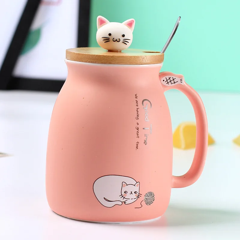Креативная термостойкая кружка с изображением кота кунжута цветная мультяшная