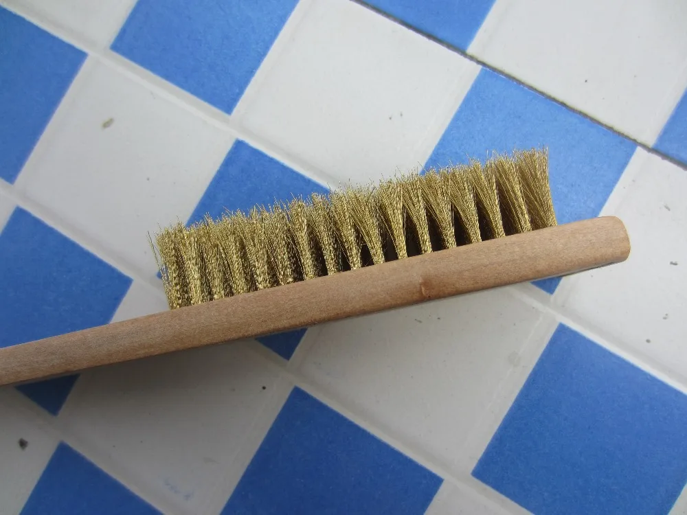 3pcs Crimped Brass Wooden Handle,brass Banding,gold Polishing Engraving Cleaning Brush Jewelry Making Hand Tool