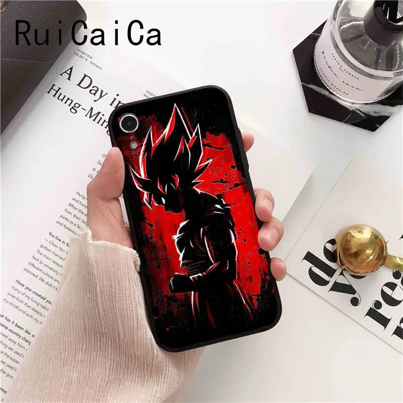 Ruicaica Dragon Ball Z Super DBZ Goku Модный черный мягкий чехол из ТПУ для iPhone 5 5Sx 6 7 7plus 8 8Plus X XS MAX XR