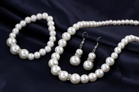 Мисс Очарование еврей. Кристаллические оболочки жемчужное ожерелье браслет