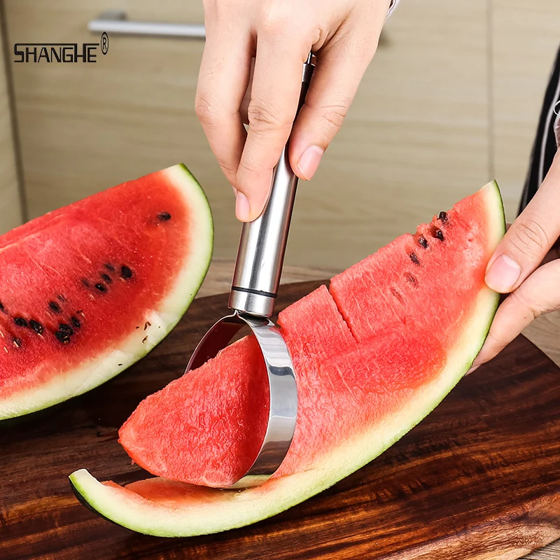 100% 304 нержавеющая сталь Фрукты Slicer Ши Бур масло Овощечистка резак фруктов