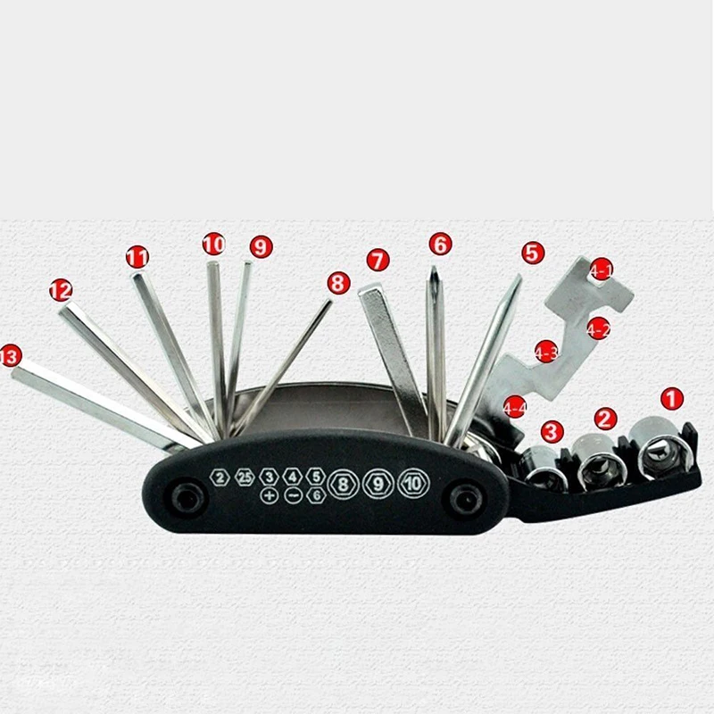 13в1 Мотоцикл Флип шестигранный ключ мульти Аллен гаечный Отвертка Гнездо