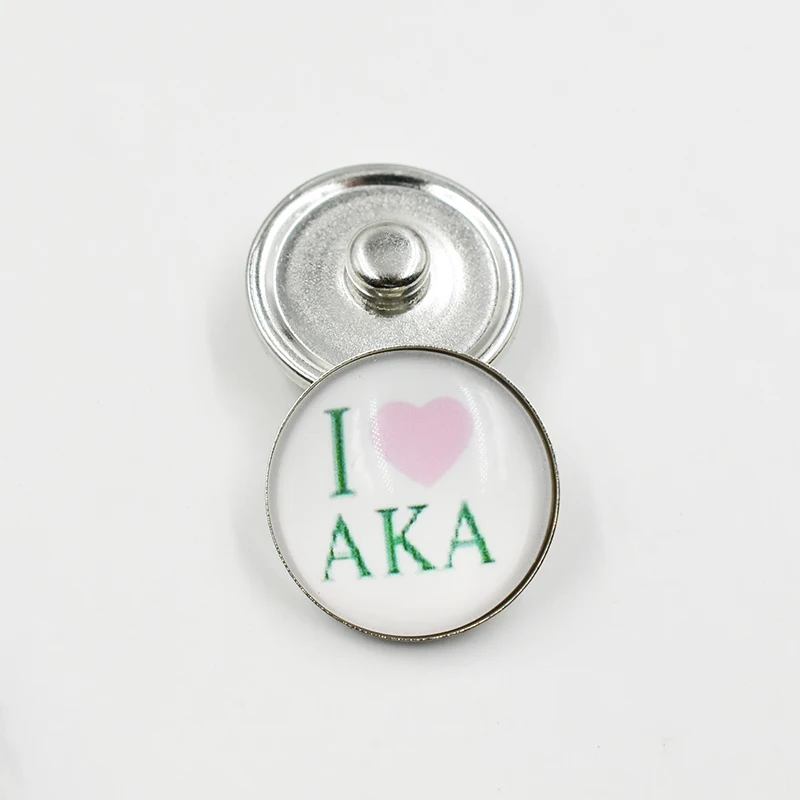 10 шт стеклянные кнопки ювелирные изделия AKA Alpha Kappa Sorority Шарм 18 мм подвески|Шармы| |