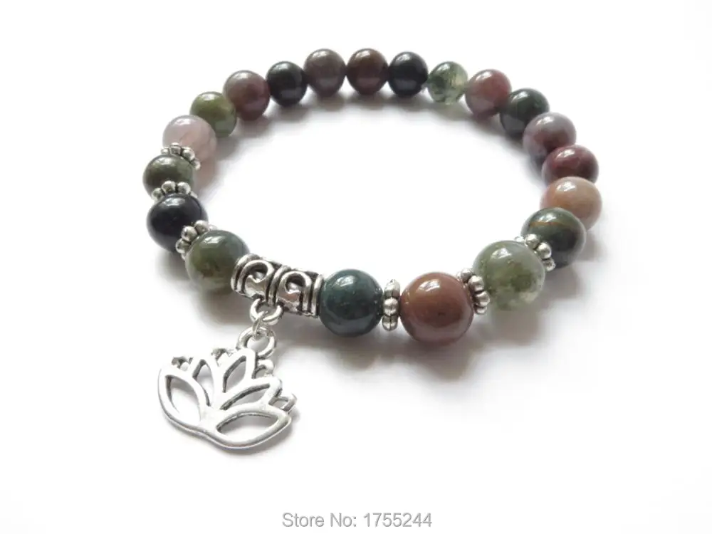SN1114 Namaste Lotus Yoga ювелирные изделия Мала Браслет для снятия стресса женский браслет