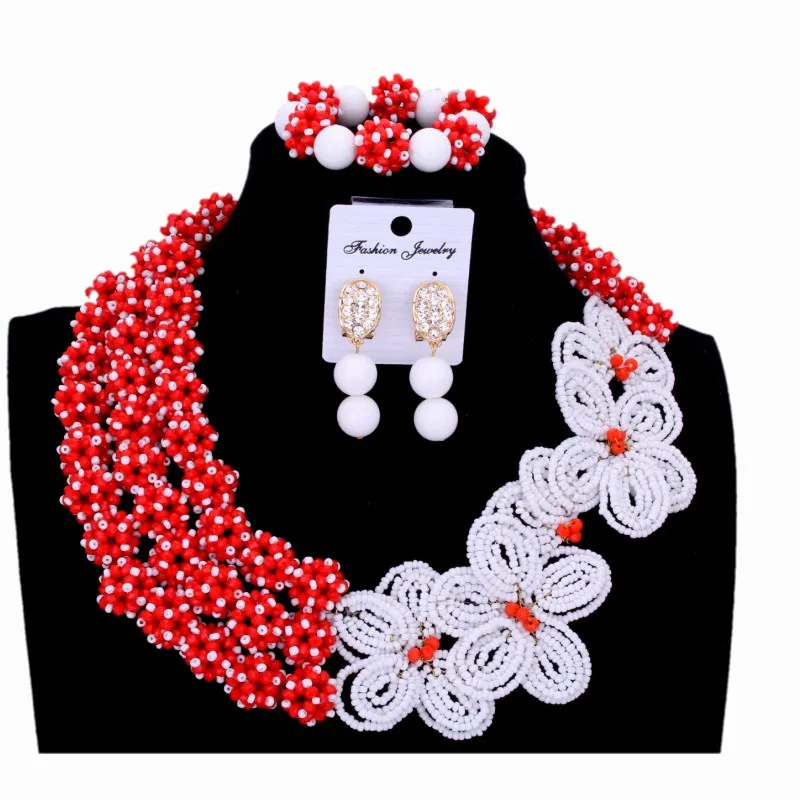 4 UJewelry Африканский бисер комплект ювелирных изделий серьги браслет и ожерелье