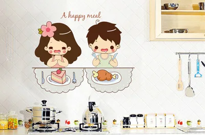 

Happy meal The couple Can remove the fashion creative home small ornament on the wall to stick on the wall