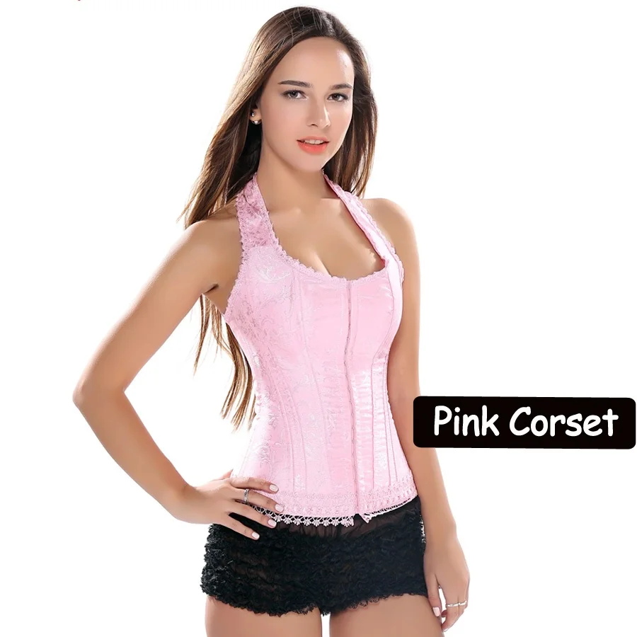 

Sexy Pink Corset Plus Size Waist trainer corsets Steel boned party sexy corselet and bustiers Gothic Women Clothing