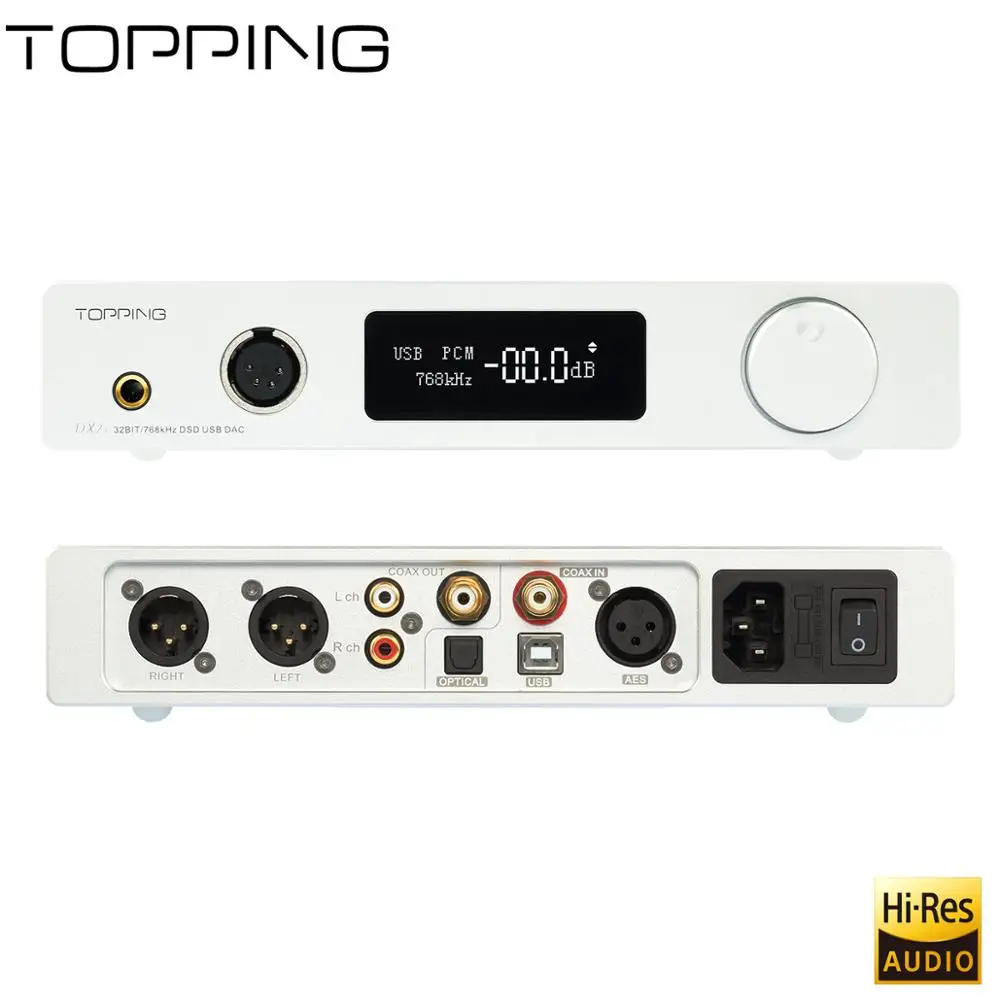 2018 USB DAC TOPPING DX7S полностью сбалансированный декодер для наушников ES9038Q2M * 2 XMOS TPA6120