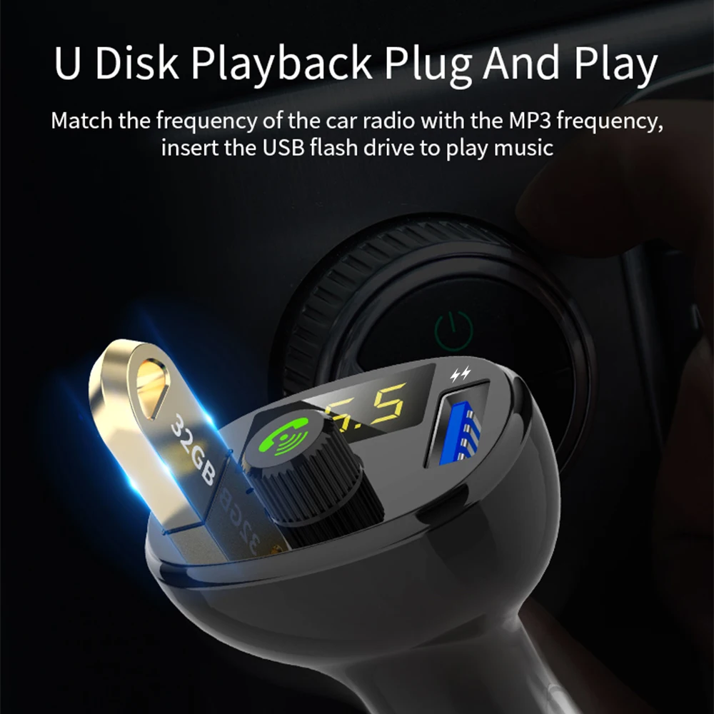 3 0 быстрое автомобильное зарядное устройство с USB fm передатчиком MP3 плеер U диск ЖК