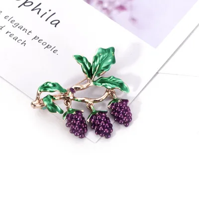 Женские эмалированные брошки Funmor из сплава с фруктовым виноградом аксессуары