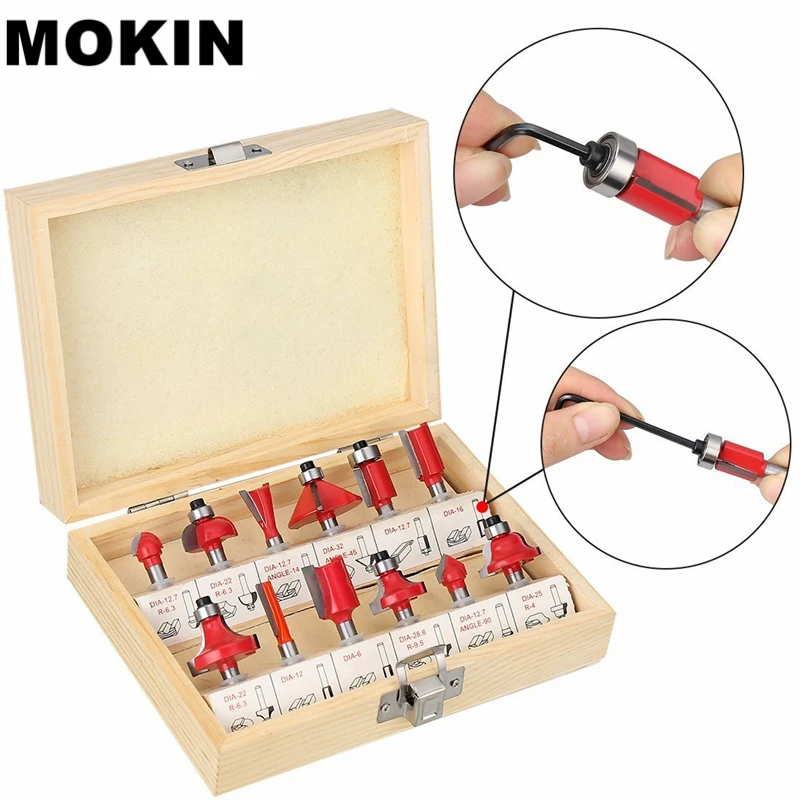 12 шт. Фрезерные фрезы 1/4 ''/8 мм/1/2'' хвостовик твердосплавный