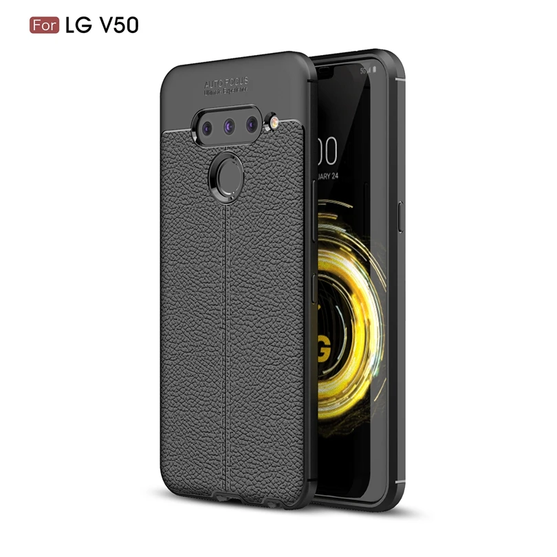 Для Lg V 50 / V50 защитный чехол для телефона мягкий личи Striae противоударный s |