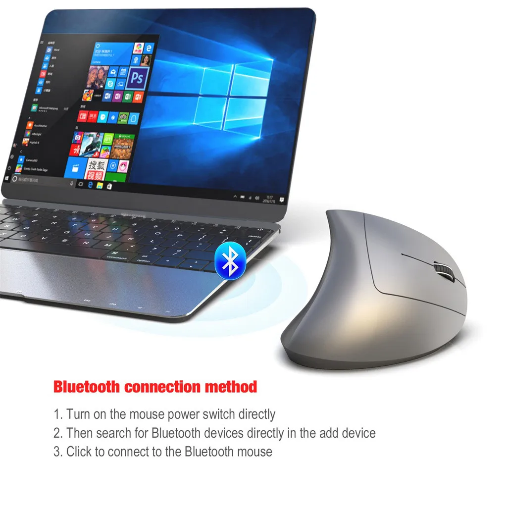VOBERRY для HXSJ T29 Беспроводная Bluetooth 3,0 мышь Эргономичный дизайн вертикальная 2400 dpi профессиональная мышь