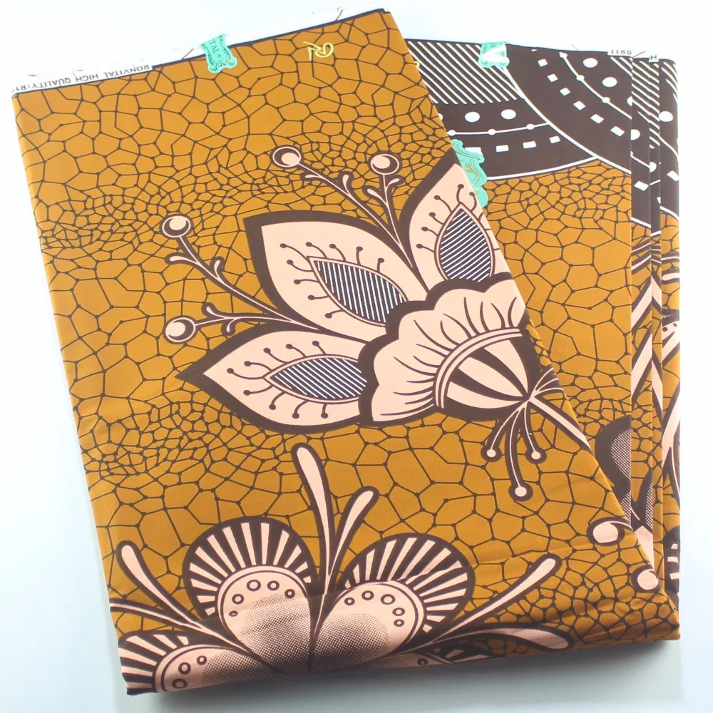 New Yellow Pattern African Cotton Fabric Ankara Printed Material Wholesale Retail Wax Print | Аксессуары для одежды