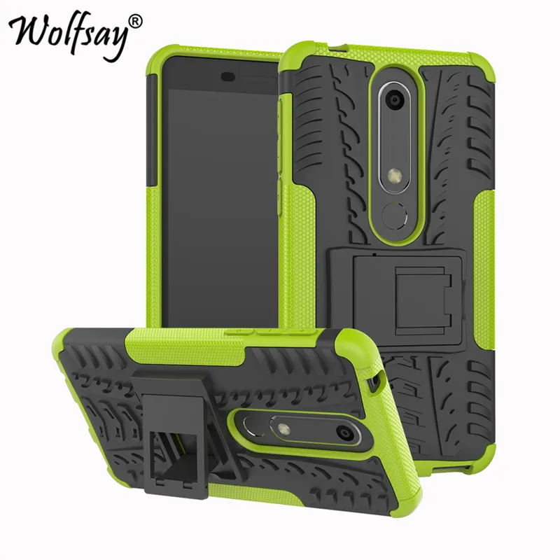 Чехол Wolfsay для Nokia 6 1 2018 чехол из мягкой резины и пластика Kickstand Fundas TA 1043|Бамперы| |