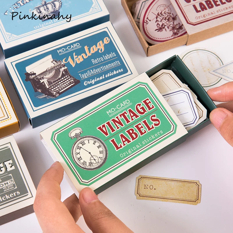 Набор наклеек в стиле ретро Авиапочта/билеты/растения с возможностью записи