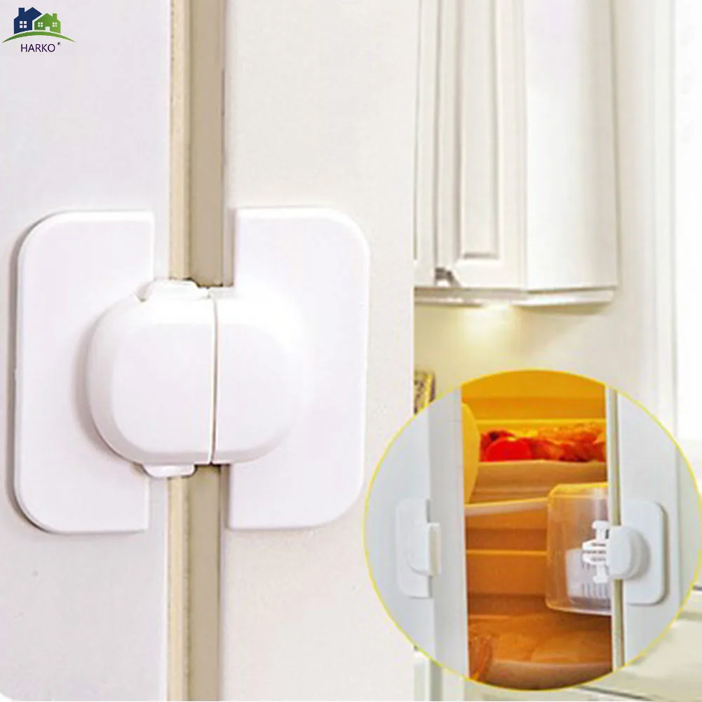 

Kids Child Baby Safety Door Lock Proof Cupboard Fridge Cabinet Prevent Clamping Cabinet Locks 1pcs