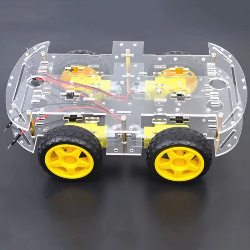 Двигатель умный робот шасси автомобиля DIY Kit Скорость кодировщик 4WD 4 колеса для