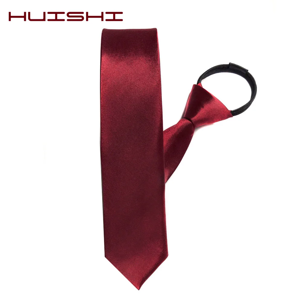 Предварительно завязанный Галстук бабочка HUISHI мужской узкий галстук на молнии 5