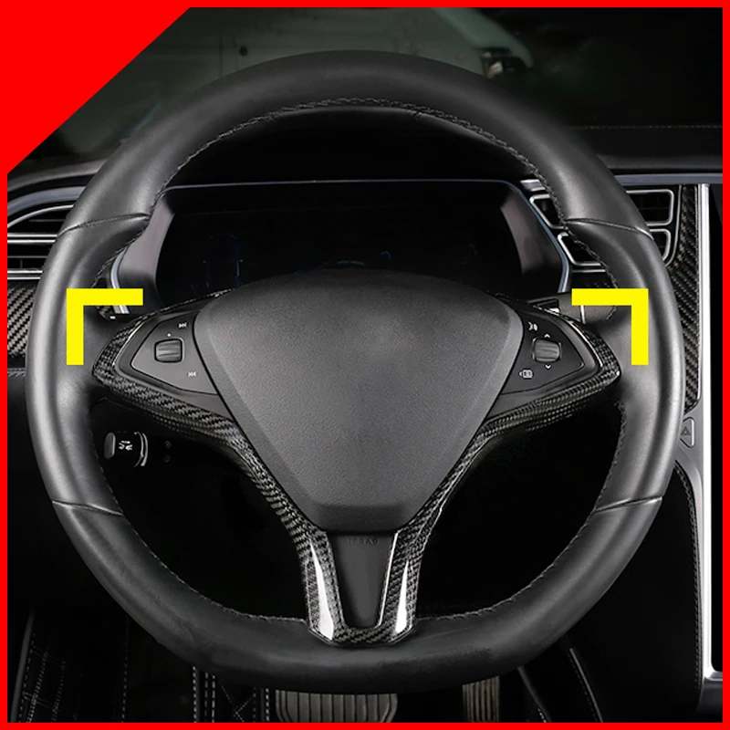 

Автомобильная наклейка на руль Tesla Model S, модель X, нашивка «штурвал» из углеродного волокна, внутренняя отделка 60, 70, P85, P90D