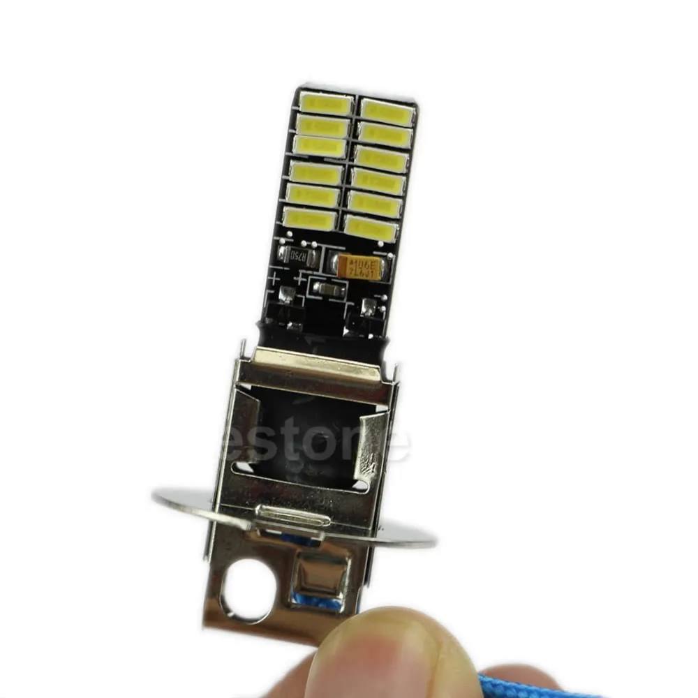 24 SMD 4014 H3 6500K HID белые светодиодный ные лампы для противотумансветильник или фар