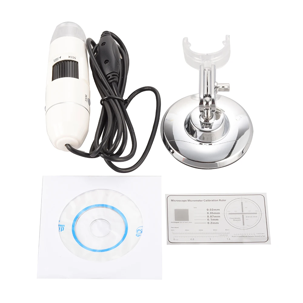 2MP 1000X 8LED USB Portable Digital Microscope Endoscope Zoom Video +Stand TE512 | Инструменты
