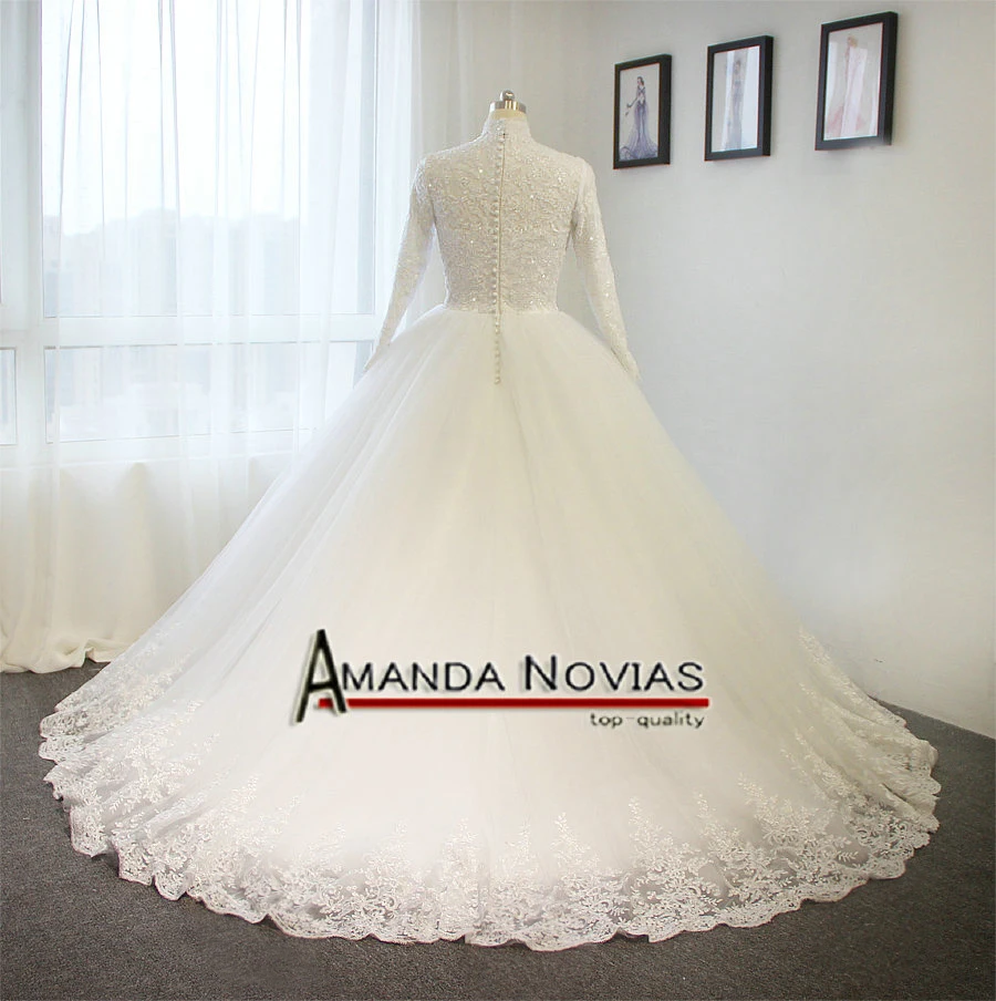Женское Свадебное Платье Amanda Novias мусульманское бальное платье с высоким