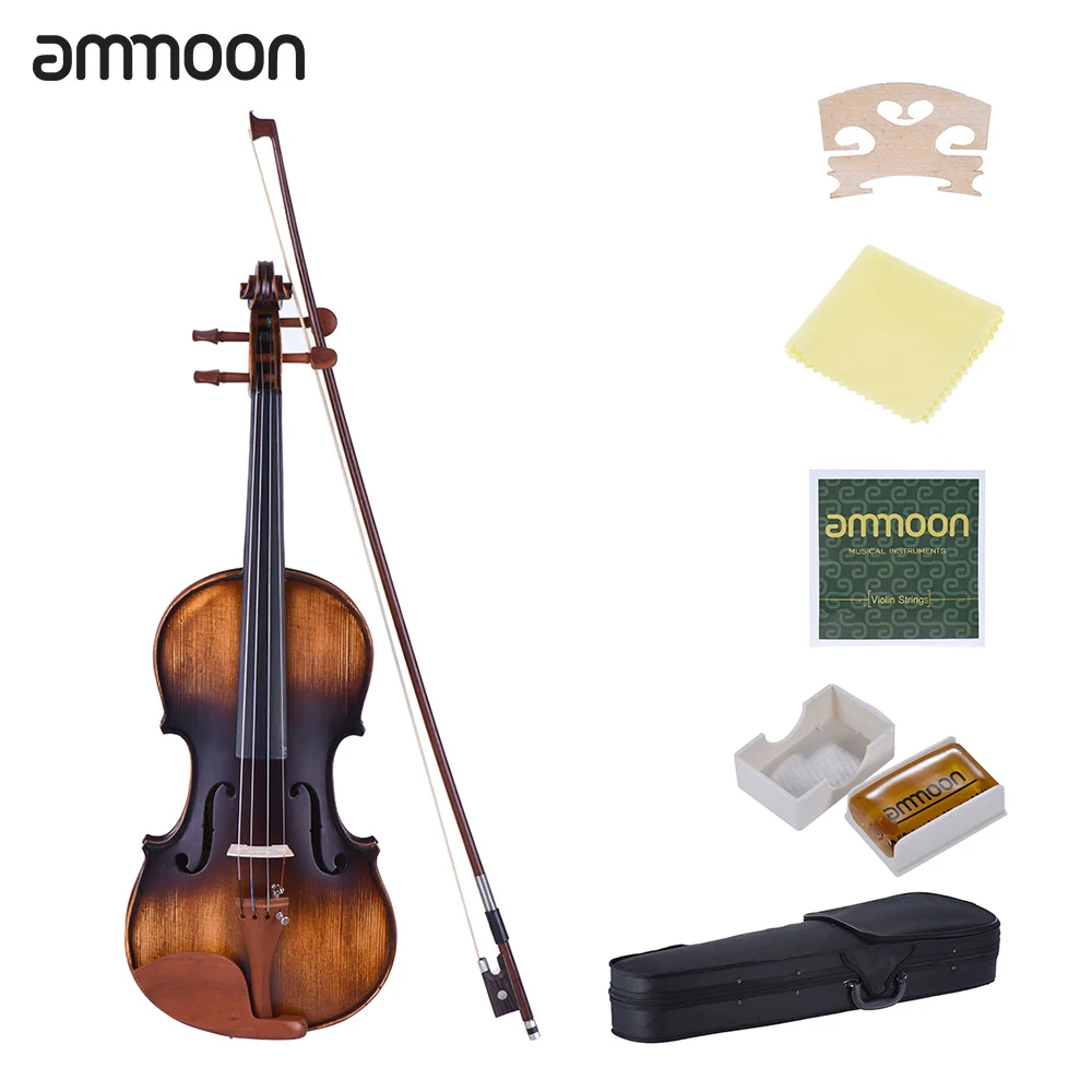 Полноразмерная скрипка ammoon 3/4 4/4 фигурка из матовой и античной ели деревянные