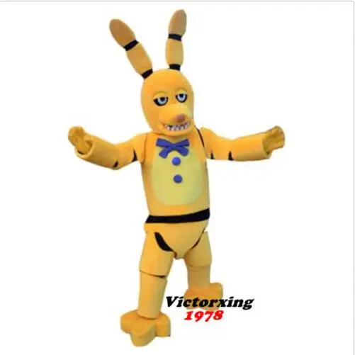 

New Adult Best Sale Lovely Golden Bonnie Rabbit Mascot Costume Christmas Fancy Dress Halloween Mascot Costume
