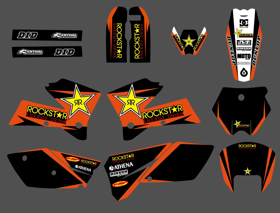 Графические Наклейки на Стикеры для KTM 125 200 250 300 400 450 525 SX SXF SX-F EXC EXCR XC XCF XC-F XCW XCFW MXC 2005 2006 2007 - Цвет: 0298