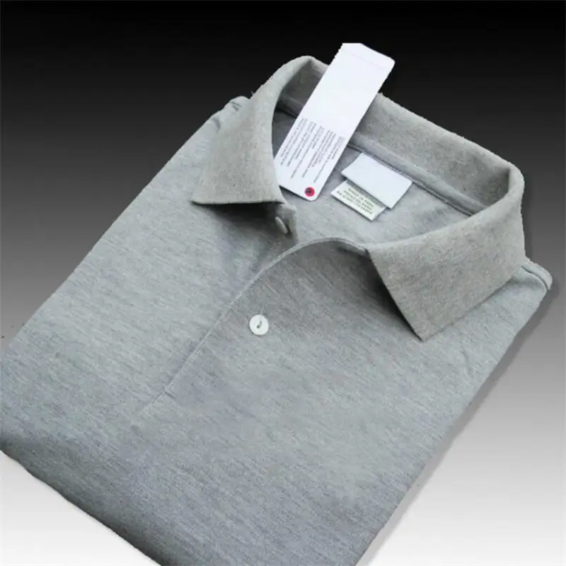 Gray Хлопок,, летние мужские рубашки поло с коротким рукавом, плюс размер, XS-4XL, повседневные одноцветные мужские рубашки поло, модные мужские топы s - Цвет: Gray