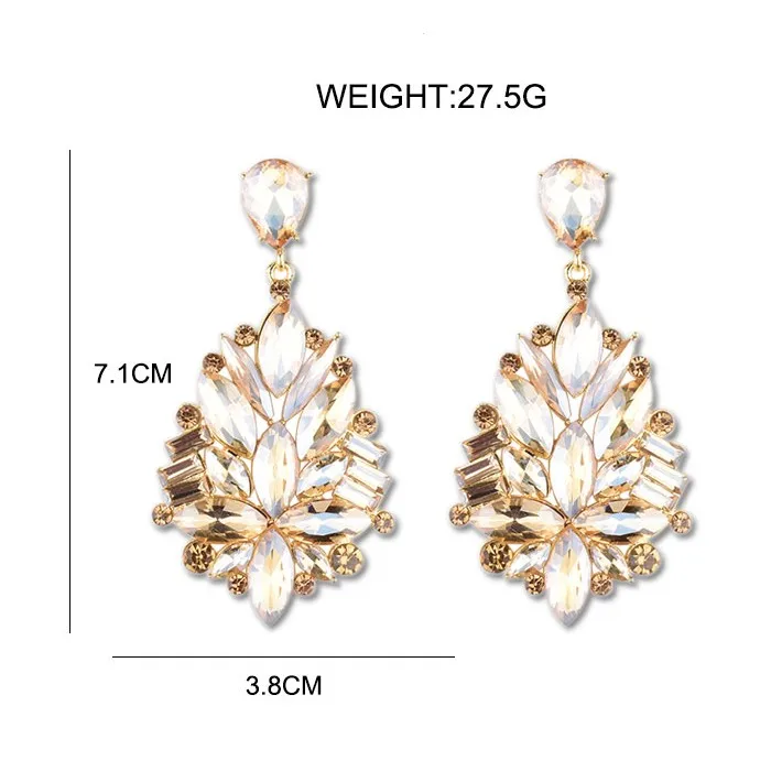 HOCOLE модные новые красные белые черные цветок из зеленого горного хрусталя в