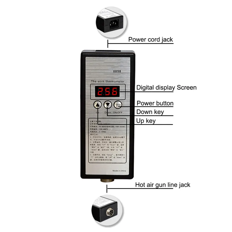 8858 110v220v rework solder station portable mobile phone repair hot air gun desoldering station led digital display heat gun free global shipping