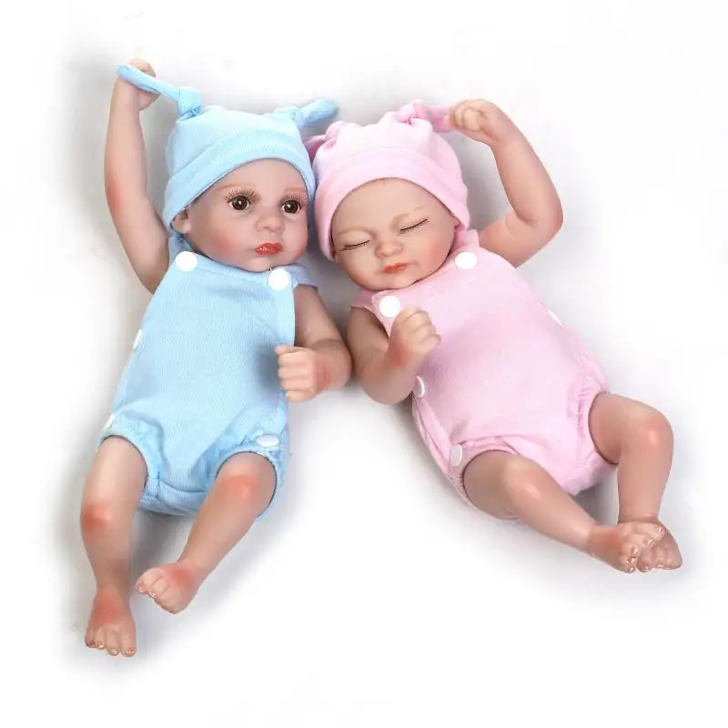 

Mini 26cm Full Body Silicone Reborn Dolls 10inch Lifelike Realista Newborn Baby Doll Toys Shower Bath Doll Brinquedos