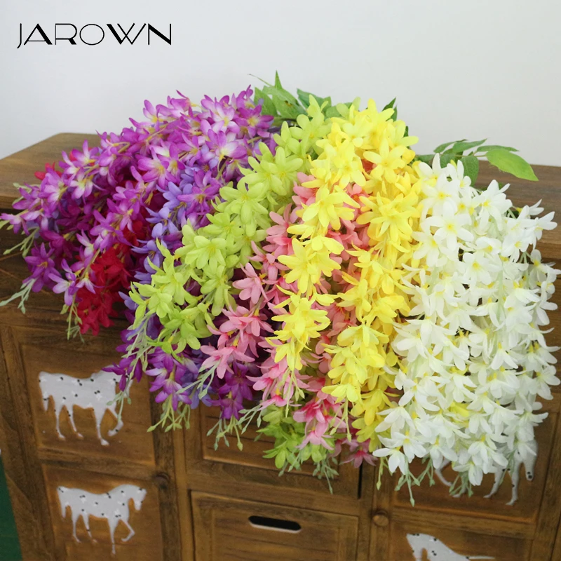 

JAROWN Simulation Lilac Flower Vine Artificial Wisteria Silk Flower For Wedding Party Decor Home Wall Hanging Decoration Flores