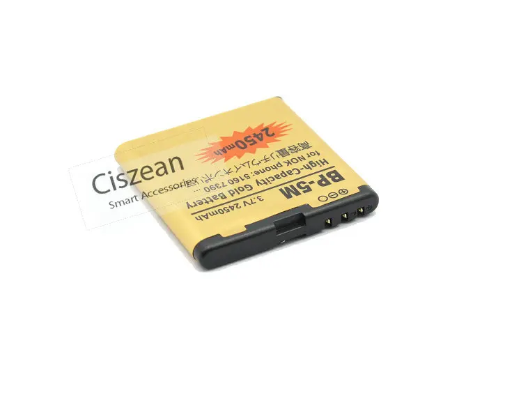 Ciszean 1x BP-5M BP5M BP 5 м Золото Замена Батарея для Nokia 7390 5610XM 5611XM 5700 6220C 6500S 7379 2450 мА/ч +
