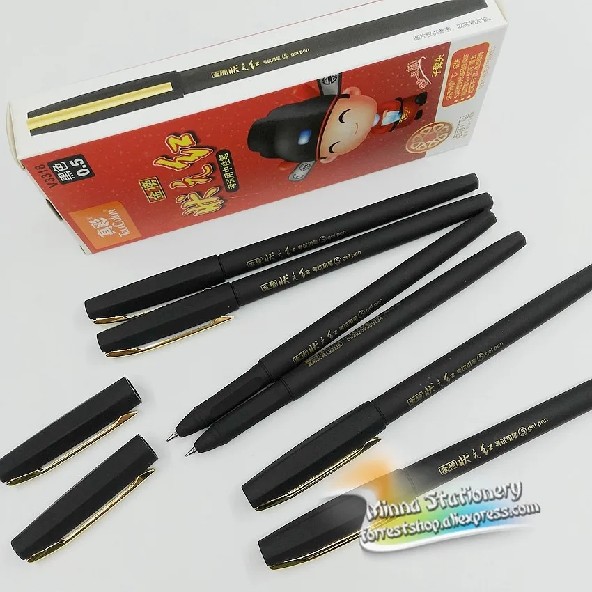 

[TrueColor] (12 Pieces/Lot) Classic School Student Stationery Neutral Ink Black 0.5mm Gel Pens For Writing High Quality V3318